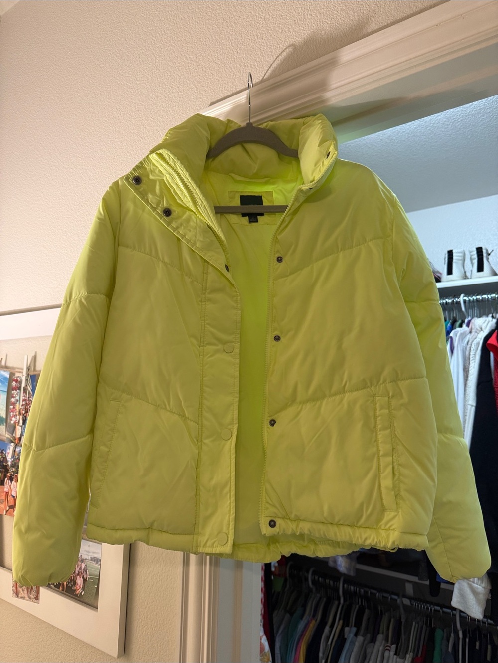Neon Yellow Puffer Jacket